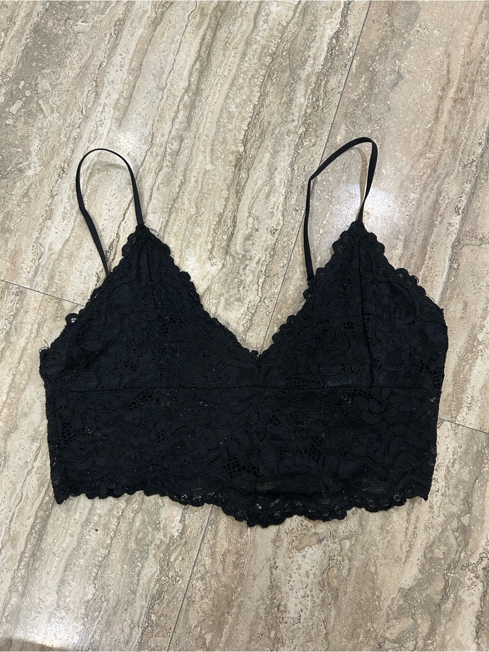 Zara Black Lace Crop Bralette size medium